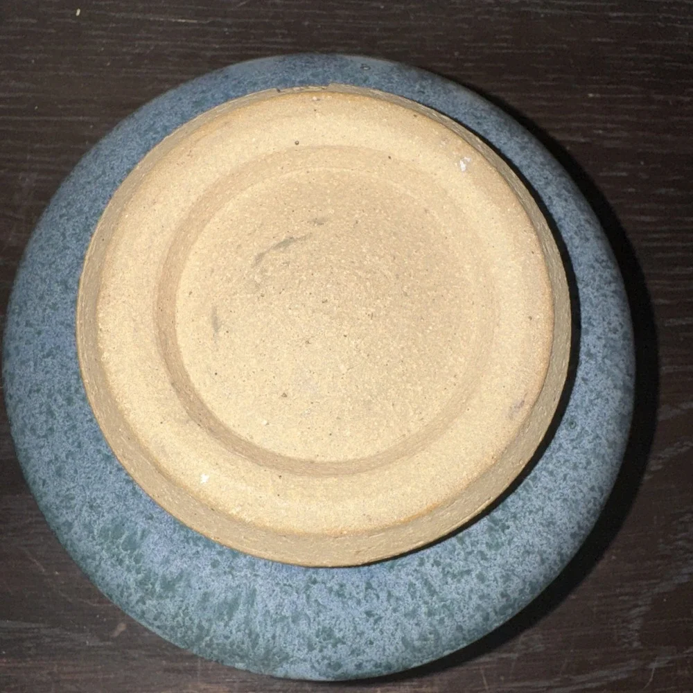 Beautiful Handmade Stoneware Blue Glazed Bowl 3.25